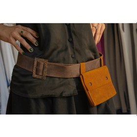 Resim Sahtiyan Forma Cüzdanlı Kemer Kahverengi 