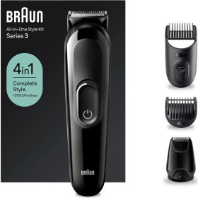 Resim Braun Series 3 Sk3400 Hepsi Bir Arada Şekillendirme Seti, 4’Ü 1 Arada Erkek Bakım Kiti 