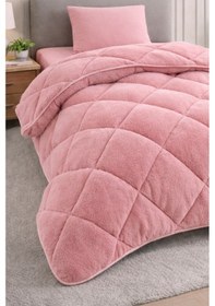 Resim Formeya Lüx Çift Taraflı Welsoft Tek Kişilik Yorgan Pudra 