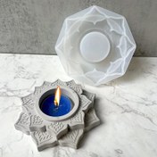 Resim Beton Mum Kavanoz Silikon Kalıp Yuvarlak Lotus Mum Tutucu Çimento Alçı Kalıp DIY El Yapımı Epoksi Reçine Mumluk Tutucu Kalıp Aracı 