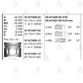 Resim Piston Segmanlı L-200 06 16v Tdi 1-3 Std 31-04370-000 