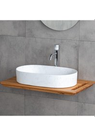 Resim Lena Tezgahüstü Lavabo Mat Beyaz Mermer E-w1202m8 Beyaz 