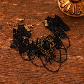 Resim 1 adet Gotik Vintage Mahkeme Stili Siyah Dantel Choker Kolye Kristal Asılı Zincir - Cosplay, Cadılar Bayramı ve Parti Giyim için Mükemmel, Tüm Mevsimler için Polyester, Cadılar Bayramı Kostümü Aksesuarı | Gotik Choker Kolye | Detaylı El Sanatları, Cadılar Bayramı Aksesuarları 