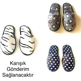 Resim Majhi 3'lü Ev Terliği Çeyiz Terliği Kışlık Terlik Ses Yapmaz Hafif Taban Taban 3'lü Ev Terliği 