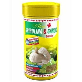 Resim AHM Spirulina ve Garlic Granulat Balık Yemi 250 ML 