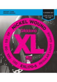 Resim D'addario Exl170-5 Xl Nickel Wound 5 Telli Bas Gitar Tel Seti - 4 