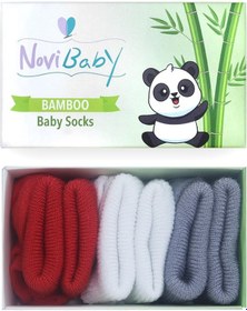 Resim Novibaby 3'lü Bambu Yenidoğan Bebek Çorabı I Country I 0-6 ay "Karışık Renkli" 