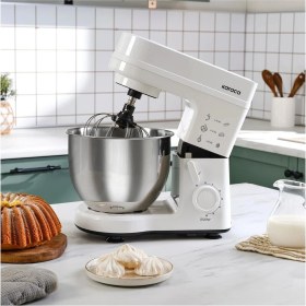 Resim Chef 5 L Lik Paslanmaz Çelik Hazneli Stand Mikser Beyaz 1500W Ultra Güçlü Motor 