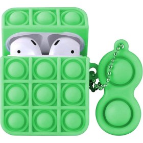 Resim Bilişim Aksesuar Airpods Kılıf 1. ve 2. Nesil Uyumlu Silikon Pop It Stres Yumuşak Silikon Kulaklık Kılıfı 