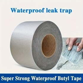 Resim Süper Güçlü Su Geçirmez Butil Bant, Kalın Alüminyum Folyo Kauçuk Conta, Çatı, Duvar Çatlakları, Boru Tamiri, Sızıntı Tamiri Bantı, Metal Çatı Levha Sabitleme için Yapıştırıcı Kauçuk Bant, RV Butil Bantı 