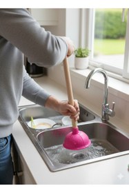 Resim Saban Pembe - Klozet, Banyo ve Lavabo Gider Açma Pompası 