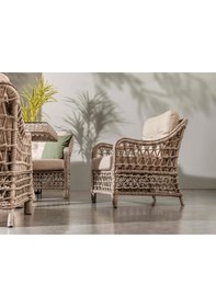 Resim Dora Rolex Rattan Oturma Grubu Cappuccino 