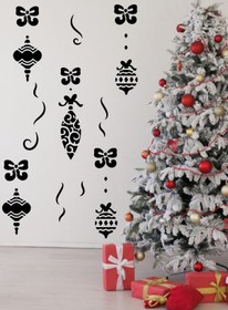 Resim Genel Markalar Yılbaşı Happy New Year ÖZEL sticker Çıkartma Süsü ÖZEL Yıl Süsü Parti Cam Süsü Noel Ağacı Kar Tanesi 