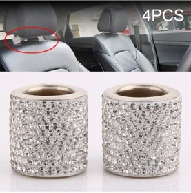 Resim Sones 4 Pcs Araba Kristal Kafa Yastık Modifiye Dekorasyon Beyaz 