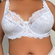 Resim Plus Beden Kadınlar İçin Seksi Siyah Dantel Sütyen - Ultra İnce Rahat Kesim, Teli Destekli, E Kupası Yumuşak Esnek Kumaş ve Dantel Detaylı, Günlük ve Özel Günler İçin Şık Lingerie Stili, Orta Elastiklik 