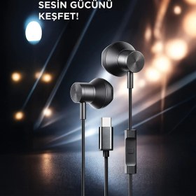 Resim Pmr Nothing Phone (2) Ile Uyumlu Type C Streo Kulaklık 1.2m Manyetik Kulaklık 