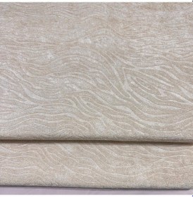 Resim Çekyat Koltuk Örtüsü Kaymaz Tabanlı Süngerli Kadife Kumaş Krem Rengi Gofraj Baskı Krem 