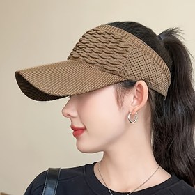 Resim Kadınlar İçin Hafif Gri Vizör Şapka - Nefes Alabilir Mesh, Esnek Polyester Dokulu Kavisli Kenarlı Koşu ve Açık Hava Aktiviteleri için Elde Yıkanabilir Güneş Şapkası, Şık Baş Aksesuarı, Tahrişe Karşı Koruyucu 