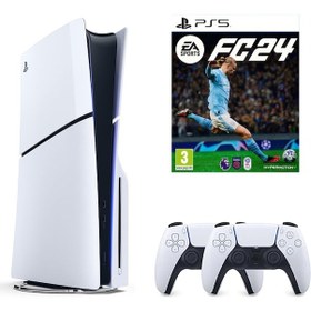 Resim Playstation 5 1 TB Slim CD Edition Konsol + 2. PS5 Kol + PS5 Gta 5 + PS5 Fifa 24 Oyunu Sony