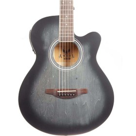 Resim Angel AFG200CE-TBK Elektro Akustik Gitar | İnce Kasa Siyah Saydam Cila 