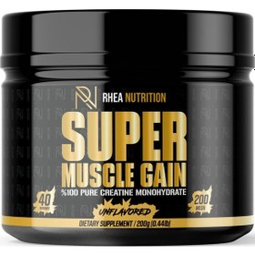 Resim Rhea Nutrition Super Muscle Gain Creatine 200 Gram - 5 Gram / 40 Servis - Aromasız 