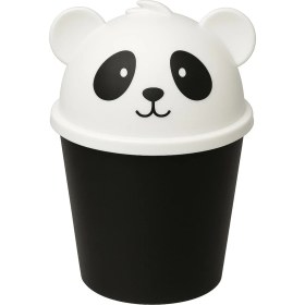 Resim Beyaz Masa Üstü Panda Çöp Kutusu, Çocuk Odası Için Şık ve Pratik Seçenek 