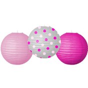 Resim Pembe Kağıt Fener Seti 3 Lü 25 Cm Tüm Yaşlar 
