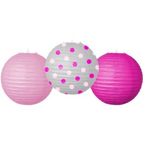 Resim Pembe Kağıt Fener Seti 3 Lü 25 Cm Tüm Yaşlar 