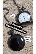 Resim Brality Lüks Köstekli Saat (Desensiz Siyah Renk ) (Üzerine Yazı Yazılır-Resim Çizilir)( 36 cm Zincirli)-0053 