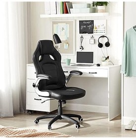 Resim Oyuncu Koltuğu, Ofis Koltuğu, Döner, Siyah, Obg62b, 70 X 65 X 115 Cm Abanoz - Beyaz 