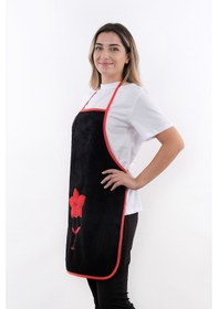 Resim Wellsoft Nakışlı Sıvı Geçirmez Su Geçirmez Mutfak Önlüğü Siyah 