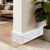 Resim 1 Rulo 230.0 cm Kendinden Yapışkanlı 3D Çiçek Desenli Köpük Kenarlık, Beyaz Kendinden Yapışkanlı Duvar Kağıdı Sınırı, Ev ve Otel Dekorasyonu için Yapıştır ve Tak Dekoratif Kenarlık Taban Satırı 