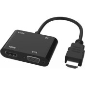 Resim Alfais 4671 HDMI To HDMI + VGA Monitör Çevirici Dönüştürücü Switch Splitter Adaptör Kablo Ekran Kartı Aksesuarı 