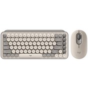 Resim Logitech POP KEYS 920-011526 Türkçe Q Bej Kablosuz Klavye & Logitech POP Emoji 910-006651 Mist&Sand Bej Optik Kablosuz Mouse 