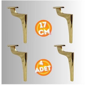 Resim 17 Cm Metal Zirve Ayak Koltuk Ayağı Mobilya Ayağı Ünite Ayağı Konsol Ayağı Puf Berjer Ayağı 4 Adet Gold 