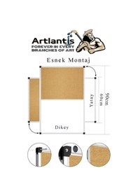 Resim Çift Fonksiyonlu Yazı Tahtası Ve Mantar Pano 60x90 Cm 1 Adet Alüminyum Çerçeveli Mantar Panolu Yazı Tahtası 
