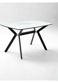Resim Dikdörtgen Mermer Desenli Yemek Masası Gri Siyah 138x80x76 Cm Atlantik - Çam 