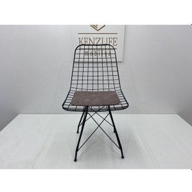 Resim Knsz kafes tel sandalyesi 1 li mazlum syhgri işlemeli kumaş ofis cafe bahçe mutfak 