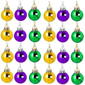 Resim Willowhaven Mardi Gras 24lü Mini Disko Topu Süsü Renkli Plastik Çıtçıt Dekor 