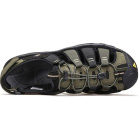 Resim Burnu Kapalı Siyah Haki Erkek Outdoor Trekking Spor Sandalet Bordo 