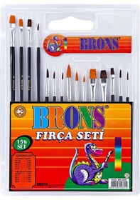 Resim Brons 15'li Fırça Seti - Yağlı Ve Sulu Boya Fırçaları Set 