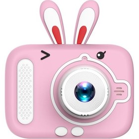 Resim Ruicoo Çocuklar İçin 1080p Hd Çift Kameralı Pembe Tavşan Dijital Fotoğraf Makinesi - 2000mp, 2" Ips Ekran, Video Çekim, Oyunlar 