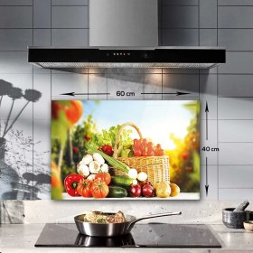 Resim Decorita Sebze Sepeti | Cam Ocak Arkası Koruyucu | 40CM x 60CM 
