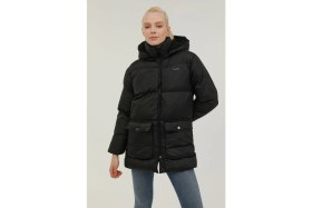 Resim Kinetix W-Bella Coat 2pr Siyah Kadın Uzun Kaban 