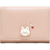 Resim Dancemonkey Sevimli Tavşan Fermuarlı Pu Deri Kredi Kartı Tutucu Kadın Cüzdan-566 Altın Altın 
