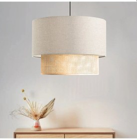 Resim Homing Jüt İç Kumaşlı Kırçıllı Başlıklı Sarkıt Avize Ayd-3628 Krem Bej 