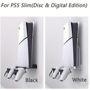 Resim PS5 Slim için Duvara Monte Edilebilir Stand (Disk ve Dijital Sürüm) PS5 Slim Konsol ve Kontrolcüler için Çelik Dikey Tutucu Seti Sağlam Yüzen Yeni PS5 Duvara Monte Vida Sabitleme ile 