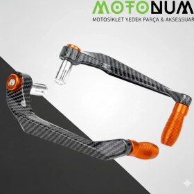 Resim Motonum Benda Rock 250 Manet Koruma Karbon Desenli-Turuncu DEKORLU-MKM23061 