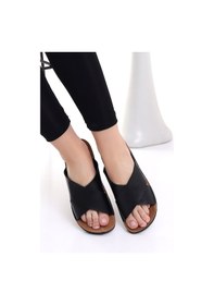 Resim Goflex 19244 Yazlık Kadın Gündelik Yazlık Terlik Sokak Ev Terliği Siyah 