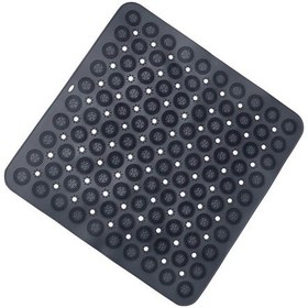 Resim Mainshop 2 Adet Banyo Duş Küvet Için Vantuzlu Kaydırmaz, Su Drenajlı, Masajlı Paspas -54x54cm M-150 Gri 